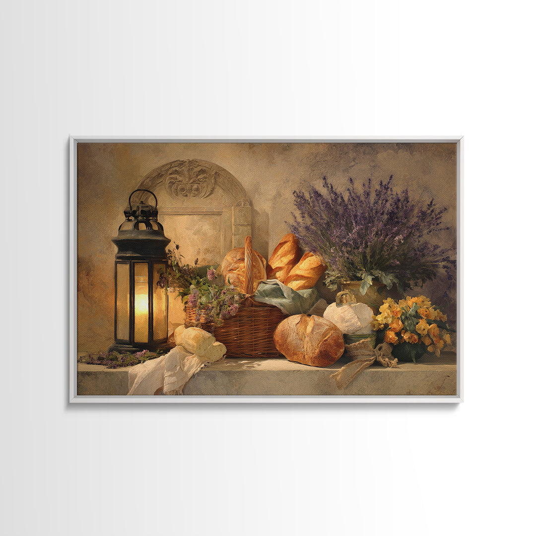 French Market Basket Framed Canvas Print, French Country Art, Farmhouse Wall Decor, Farmhouse Decor, Fine Art, Country, FCA-3x2-59