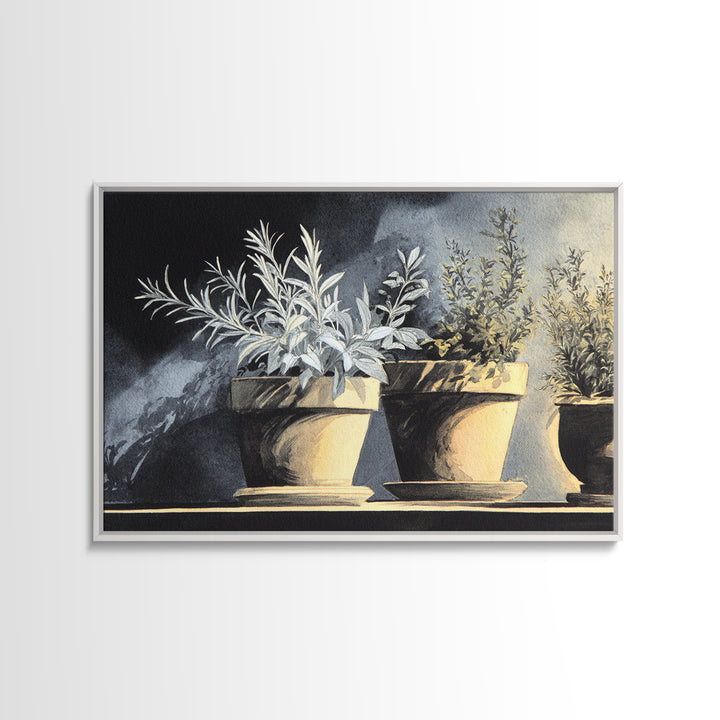 Terra Cotta Pots Framed Canvas Print, French Country Art, Neutral Decor, Farmhouse Decor, Fine Art, Country, Wall Art, FCA-3x2-63