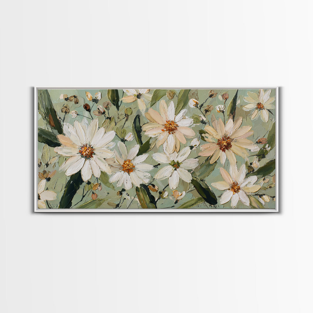 Wildflower Meadow in Loose Impressionist Paint Canvas Print, Floral Art, Mid Century Modern, Living Room Decor, Bloom, FLO-2x1-23