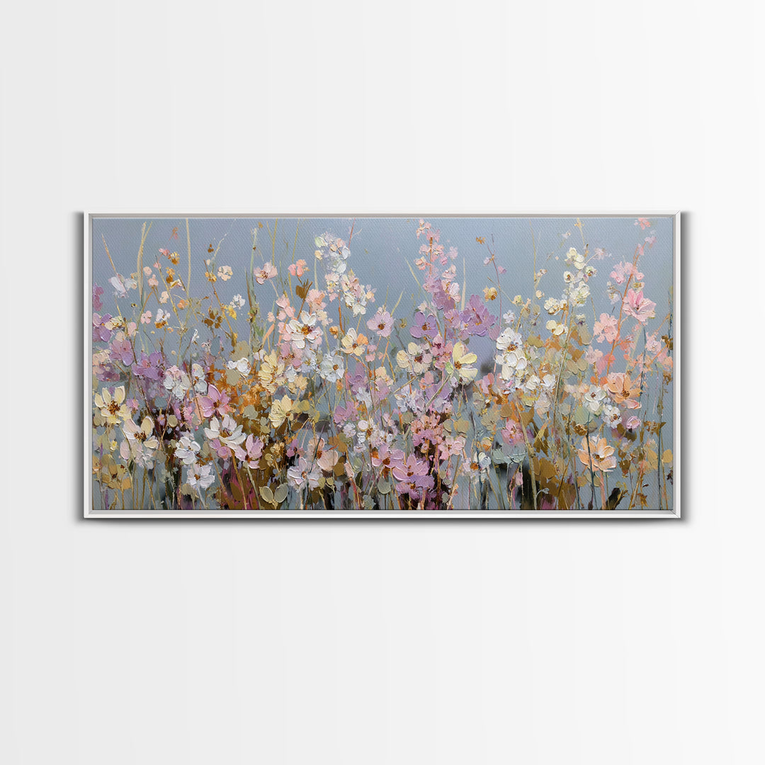 Wildflower Meadow in Loose Impressionist Paint Canvas Print, Floral Art, Modern Southern Floral Art, Living Room Decor, Bloom, FLO-2x1-71