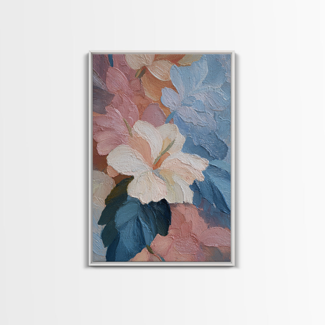 Abstract Flower Forms Canvas Print, Floral Art, Art, Living Room Decor, Oil Painting, Bloom, Art Nouveau Decor, FLO-2x3-50
