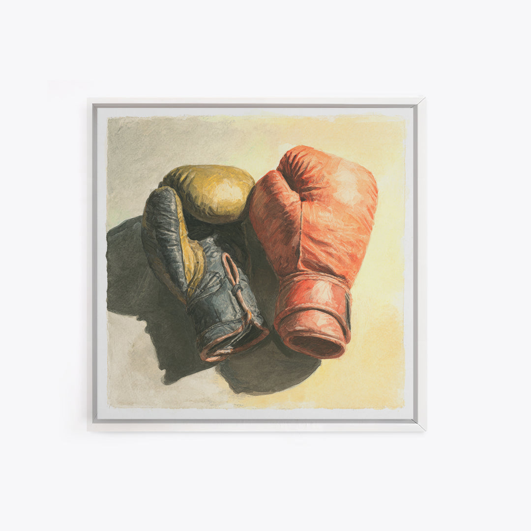 Boxing Gloves Still Life Framed Canvas Print, Fitness Studio Art, Gym Poster, Gym Decor, Fine Art, Motion, Modern Decor, FSA-1x1-29