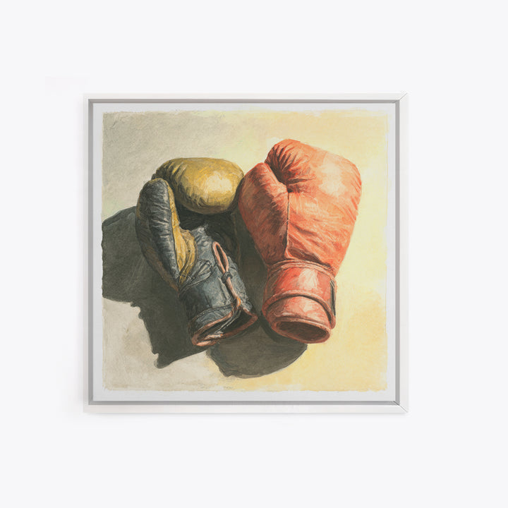 Boxing Gloves Still Life Framed Canvas Print, Fitness Studio Art, Gym Poster, Gym Decor, Fine Art, Motion, Modern Decor, FSA-1x1-29
