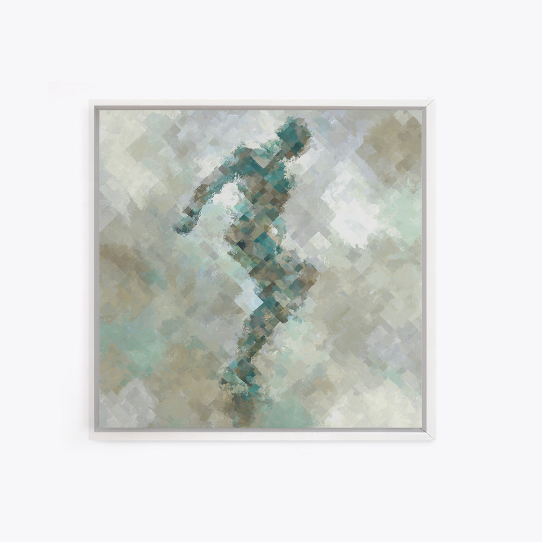 Abstract Human Figure Framed Canvas Print, Fitness Studio Art, Gym Poster, Gym Decor, Oil Painting, Motion, Modern Decor, FSA-1x1-74