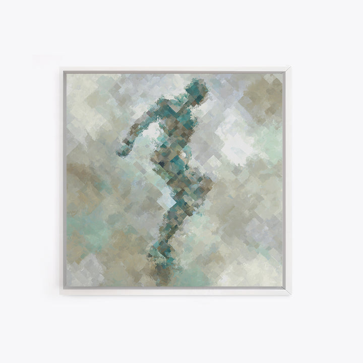 Abstract Human Figure Framed Canvas Print, Fitness Studio Art, Gym Poster, Gym Decor, Oil Painting, Motion, Modern Decor, FSA-1x1-74