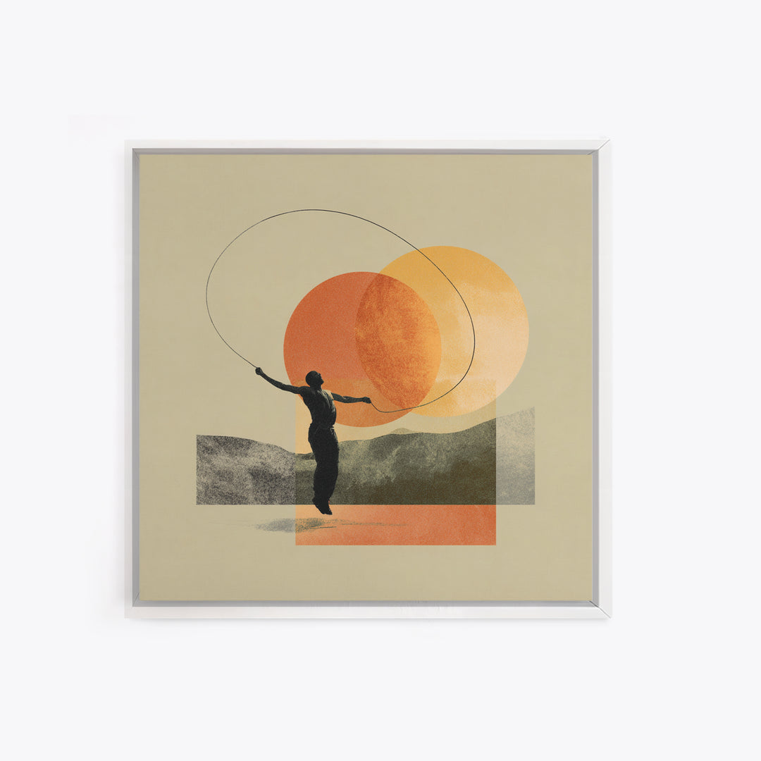 Jump Rope Movement Captured as Curved Lines Canvas Print, Fitness Studio Art, Pilates Poster, Gym Decor, Fine Art, Motion, FSA-1x1-82