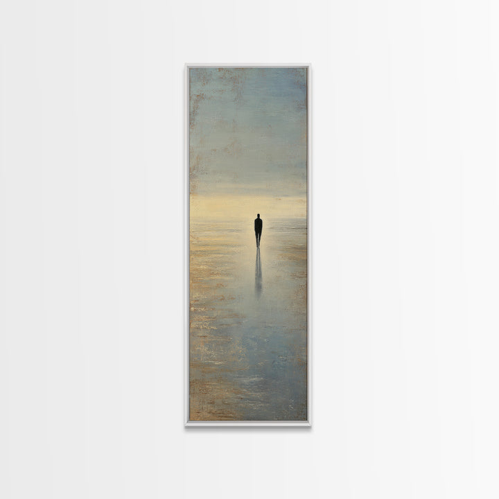 Runner Silhouette Breaking Through Morning Mist Canvas Print, Fitness Studio Art, Anatomy Poster, Gym Decor, Fine Art, Motion, FSA-1x3-13