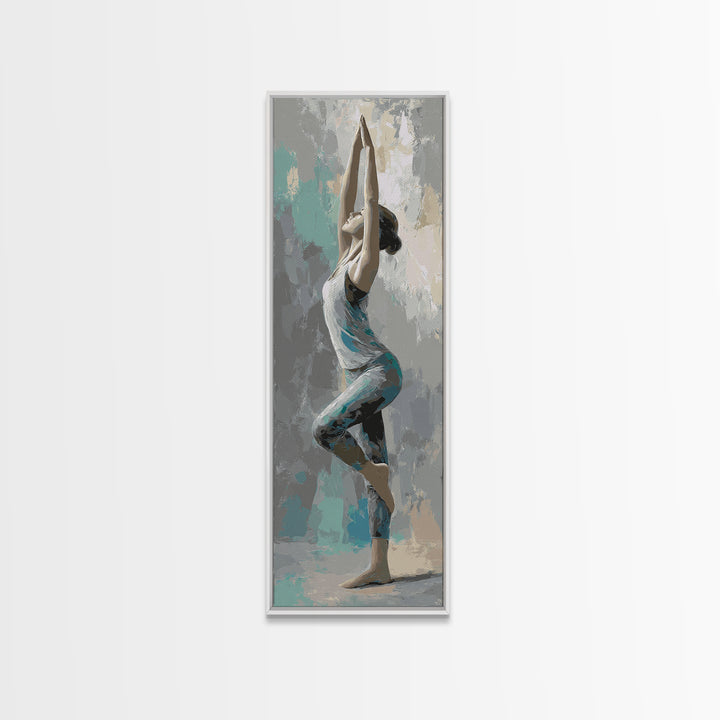 Yoga Warrior Pose Canvas Print, Fitness Studio Art, Wall Decor, Gym Decor, Fine Art, Motion, Contemporary Art, Wall Art, FSA-1x3-43