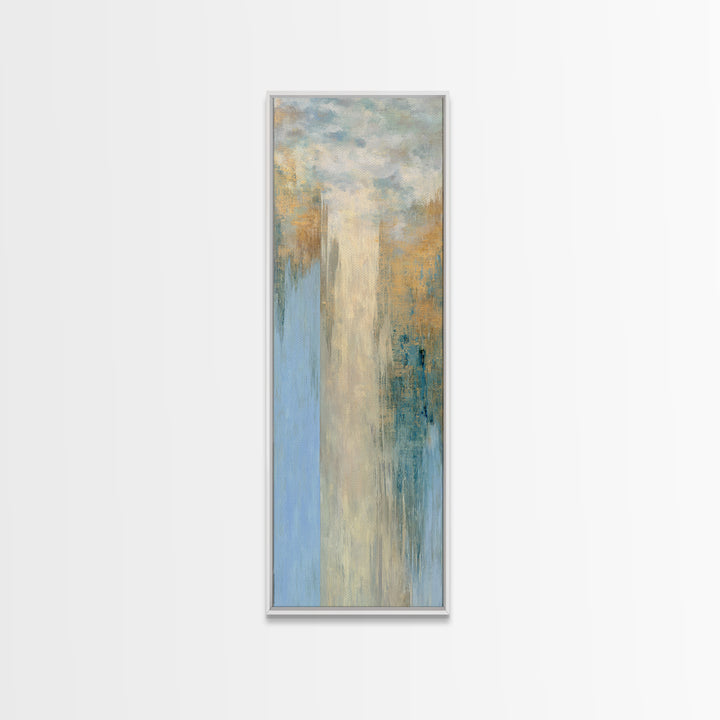 Abstract Heartbeat Line Through Color Fields Framed Canvas Print, Fitness Studio Art, Dancing Wall Art, Gym Decor, Abstract Art, FSA-1x3-53