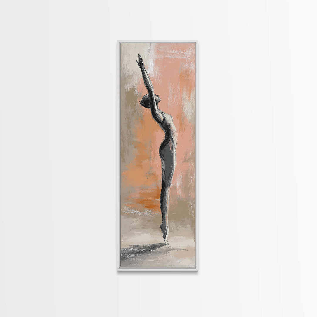 Yoga Warrior Pose Canvas Print, Fitness Studio Art, Minimalist Decor, Gym Decor, Fine Art, Motion, Modern Wall Decor, FSA-1x3-67