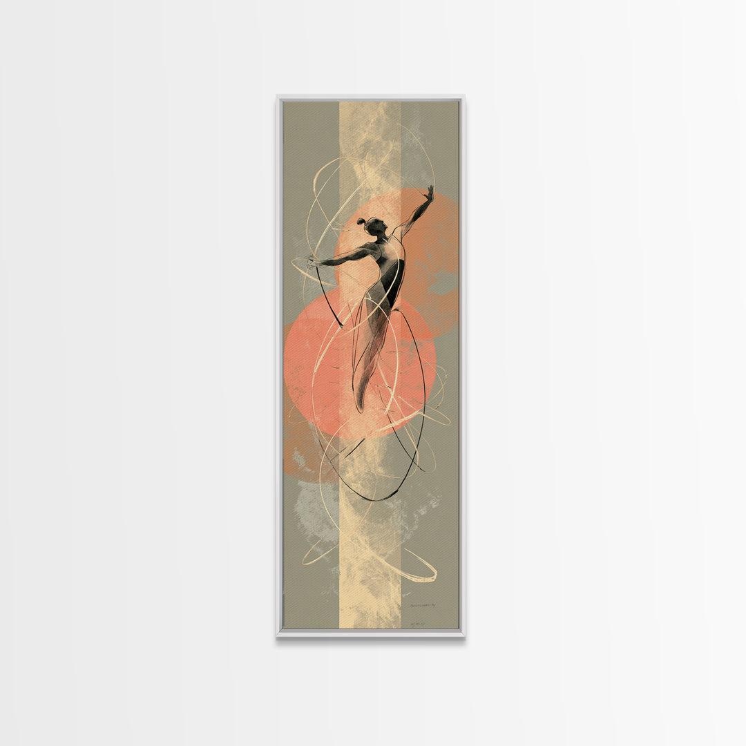 Jump Rope Movement Captured as Curved Lines Canvas Print, Fitness Studio Art, Minimalist Art Print, Gym Decor, Motion, FSA-1x3-70