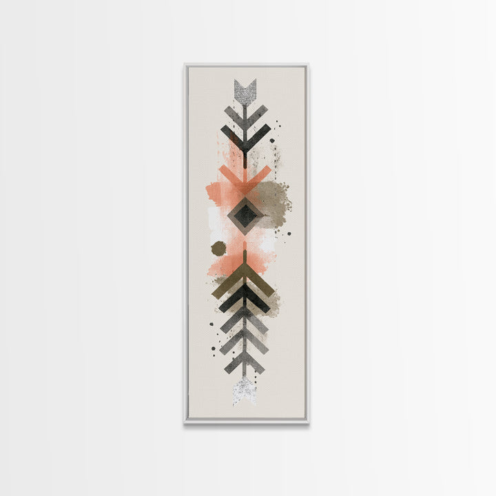 Minimal Motivational Symbol Using Arrows and Shapes Canvas Print, Fitness Studio Art, Fine Art Print, Gym Decor, Motion, FSA-1x3-73