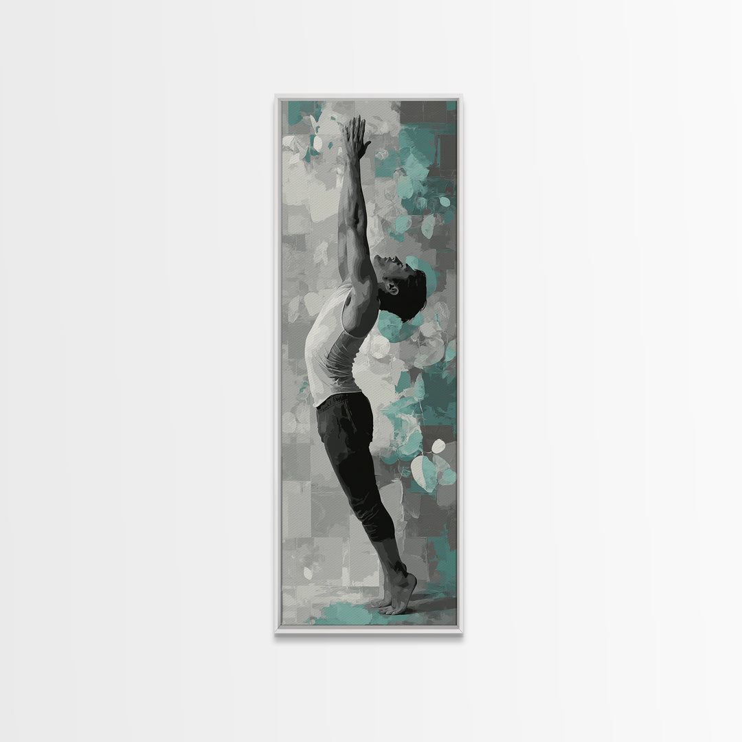 Sprinter Start Position Framed Canvas Print, Fitness Studio Art, Dancing Wall Art, Gym Decor, Fine Art, Motion, Gallery Decor, FSA-1x3-74