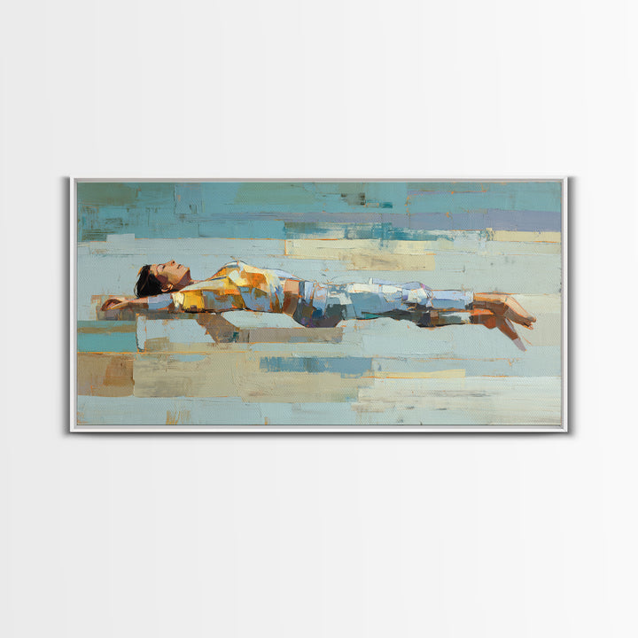 Cycling Figure in Bold Speed Lines Framed Canvas Print, Fitness Studio Art, Dancing Wall Art, Gym Decor, Fine Art, Motion, FSA-2x1-100