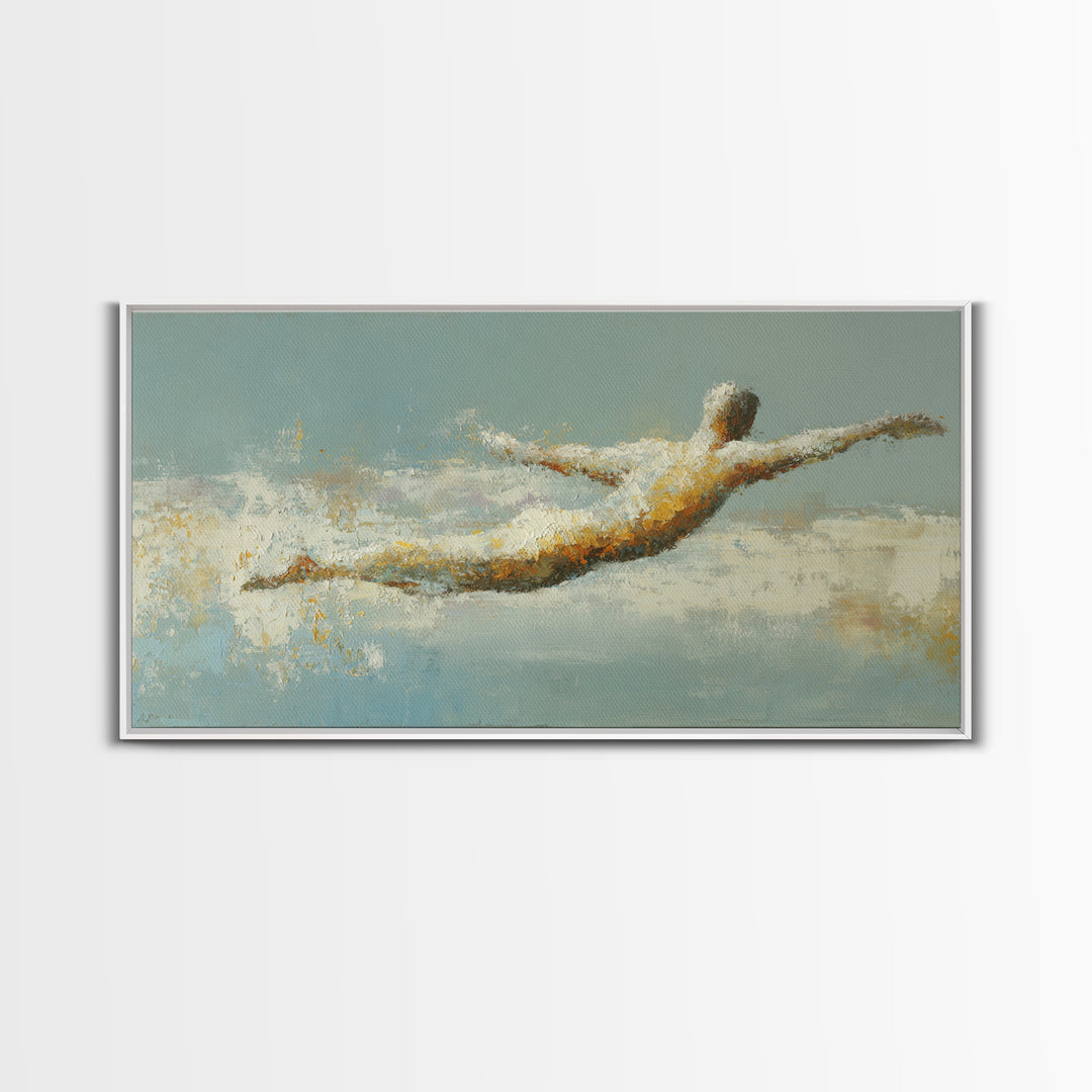 Abstract Human Figure Canvas Print, Fitness Studio Art, Luxury Decor, Gym Decor, Motion, Modern Wall Art, Motivational Poster, FSA-2x1-94