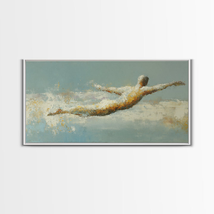 Abstract Human Figure Canvas Print, Fitness Studio Art, Luxury Decor, Gym Decor, Motion, Modern Wall Art, Motivational Poster, FSA-2x1-94