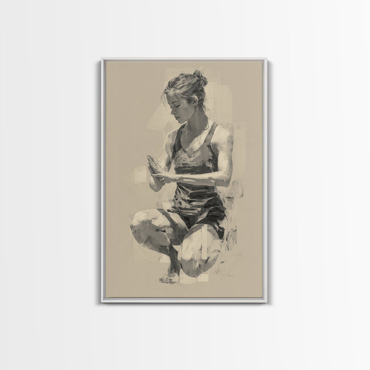 Sprinter Start Position Canvas Print, Fitness Studio Art, Statement Artwork, Gym Decor, Fine Art, Motion, Large Wall Art, FSA-2x3-70