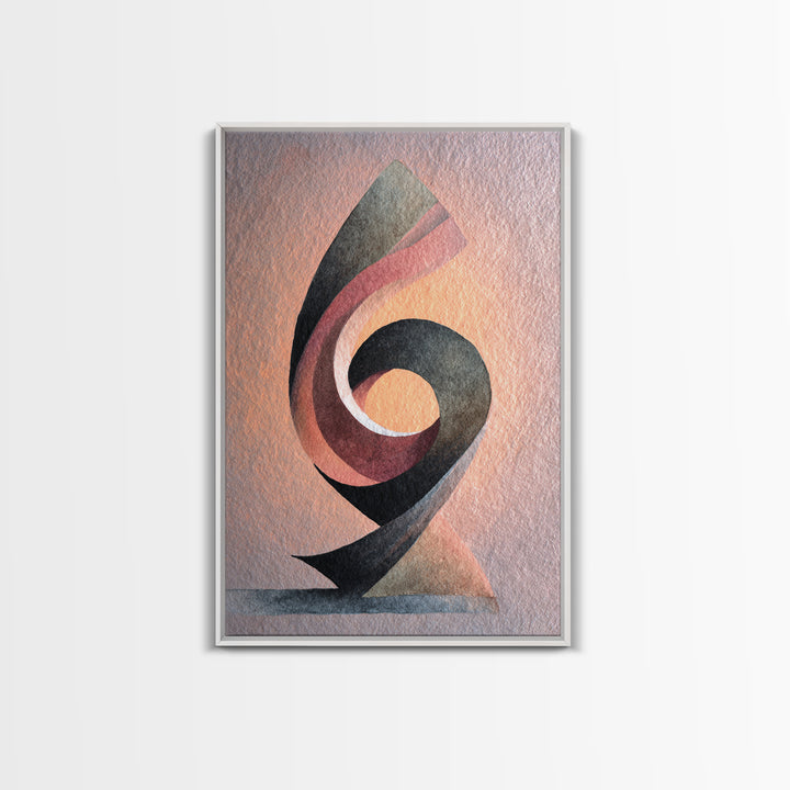 Gymnast Ribbon Forming a Spiral Composition Canvas Print, Fitness Studio Art, Pelvic Floor Art, Gym Decor, Fine Art, Motion, FSA-2x3-79