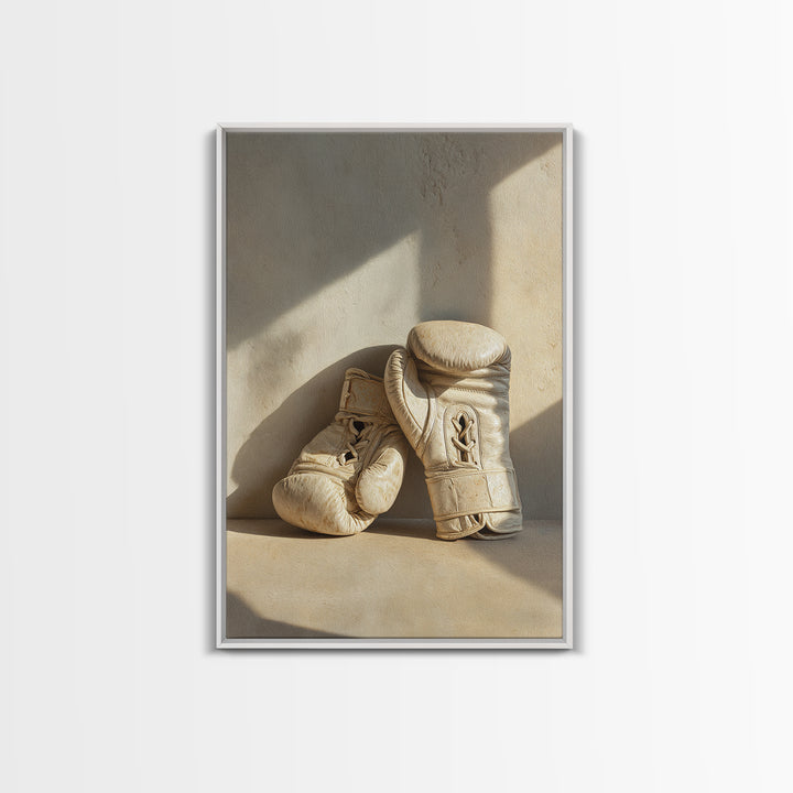 Boxing Gloves Still Life Framed Canvas Print, Fitness Studio Art, Contemporary Art, Gym Decor, Motion, Aesthetic Room Decor, FSA-2x3-85