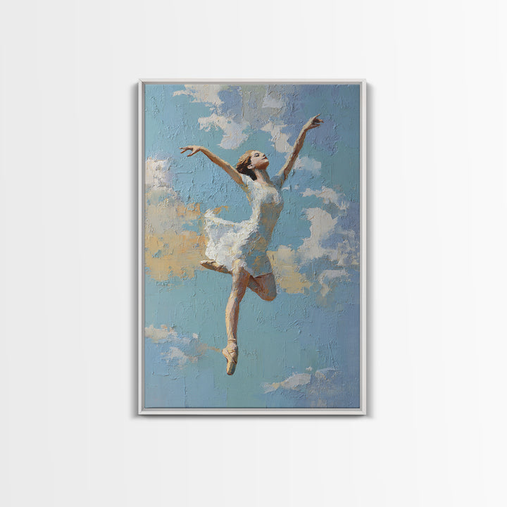 Dancer Leap with Painterly Energy Canvas Print, Fitness Studio Art, Luxury Decor, Gym Decor, Fine Art, Motion, Modern Wall Art, FSA-2x3-91