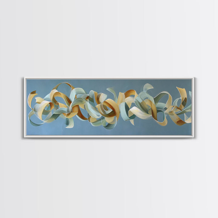 Gymnast Ribbon Forming a Spiral Composition Framed Canvas Print, Fitness Studio Art, Gym Poster, Gym Decor, Fine Art, Motion, FSA-3x1-15