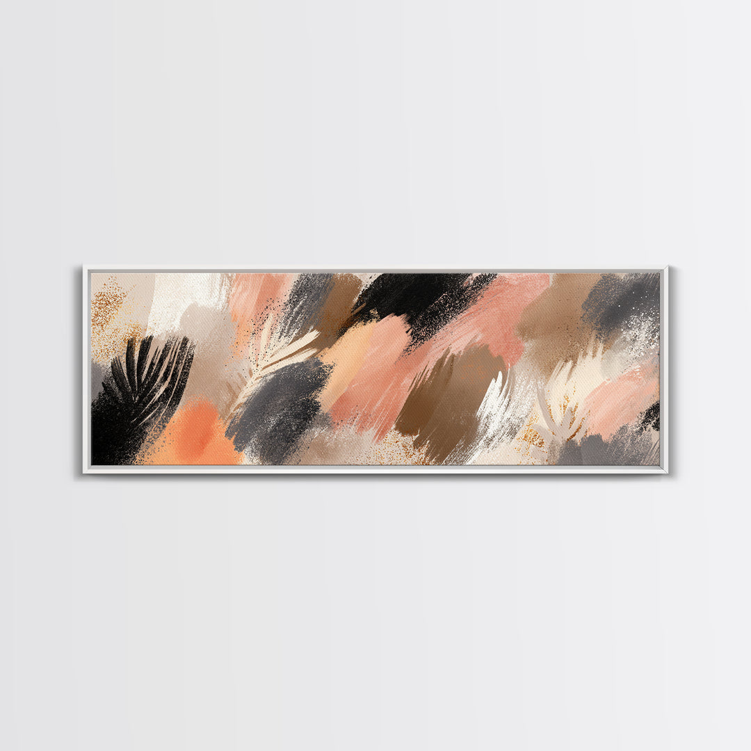Yoga Warrior Pose Framed Canvas Print, Fitness Studio Art, Motivational Canvas, Gym Decor, Oil Painting, Motion, FSA-3x1-23