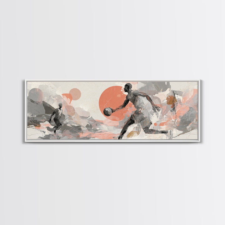 Basketball Player in Explosive Motion Canvas Print, Fitness Studio Art, Minimalist Decor, Gym Decor, Fine Art, Motion, FSA-3x1-38