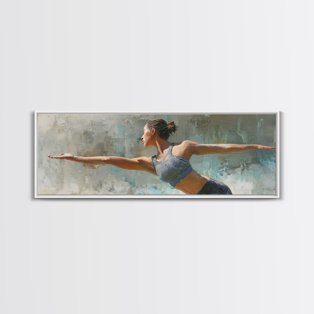Female Athlete Stretching Canvas Print, Fitness Studio Art, Art Print, Gym Decor, Fine Art, Motion, Motivational Poster, FSA-3x1-43