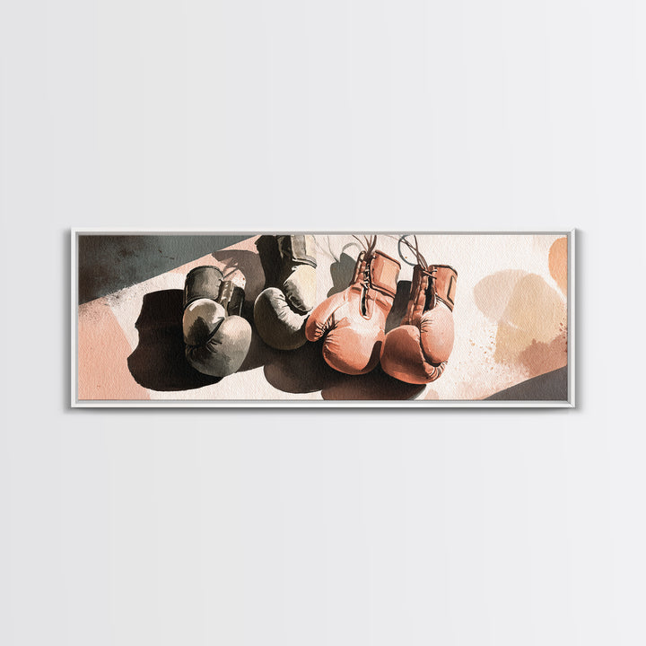 Boxing Gloves Still Life Canvas Print, Fitness Studio Art, Printable Art, Gym Decor, Fine Art, Motion, Home Gym Sign, FSA-3x1-45