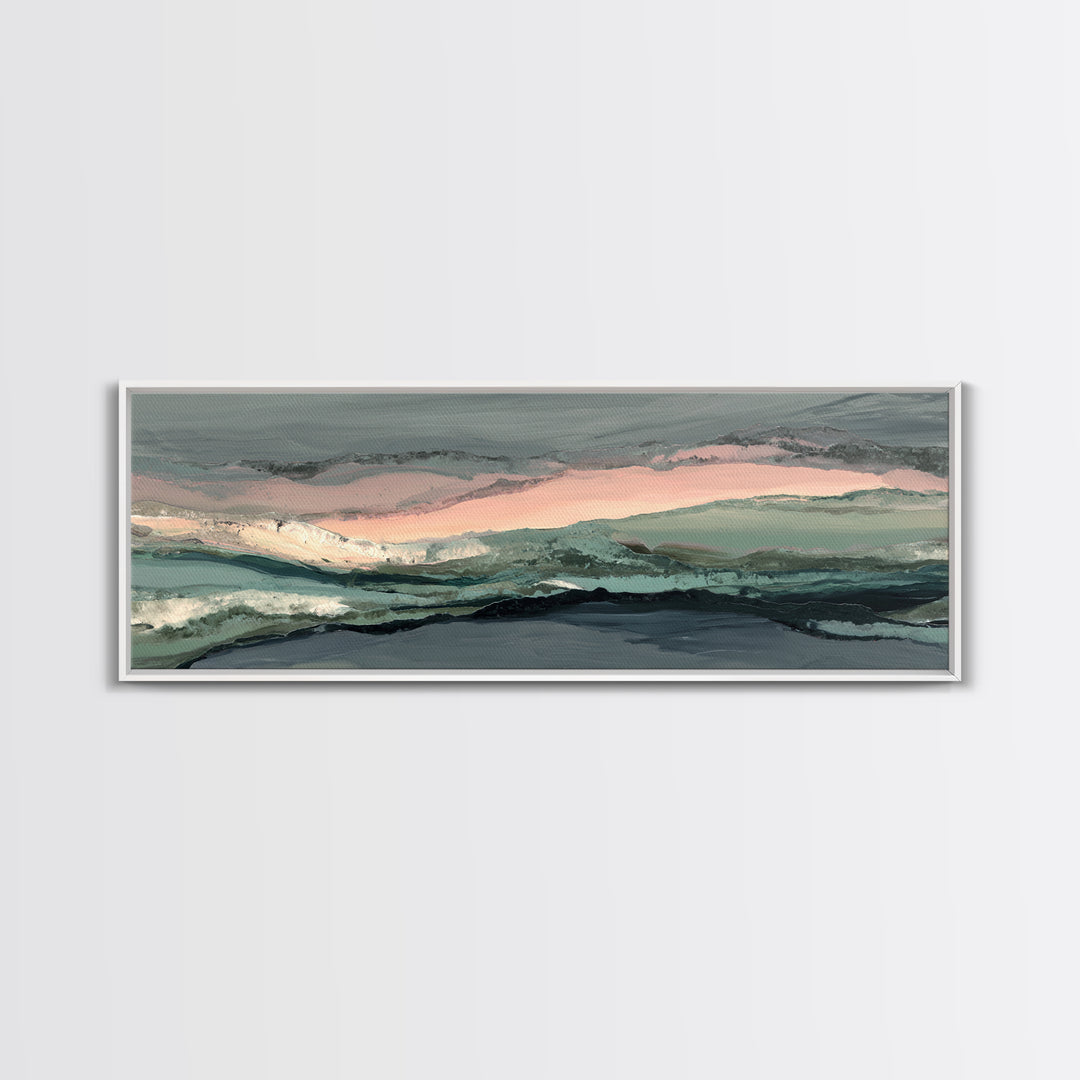 Sunrise over Mountains as Endurance Metaphor Framed Canvas Print, Fitness Studio Art, Modern Decor, Gym Decor, Fine Art, Motion, FSA-3x1-64