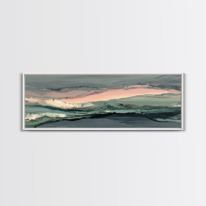 Sunrise over Mountains as Endurance Metaphor Framed Canvas Print, Fitness Studio Art, Modern Decor, Gym Decor, Fine Art, Motion, FSA-3x1-64