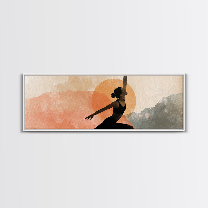 Female Athlete Stretching Framed Canvas Print, Fitness Studio Art, Wall Art, Gym Decor, Abstract Art, Motion, Motivation Poster, FSA-3x1-67