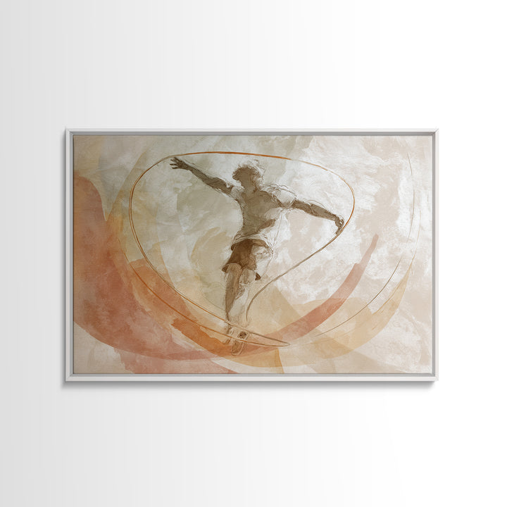 Jump Rope Movement Captured as Curved Lines Framed Canvas Print, Fitness Studio Art, Room Decor, Gym Decor, Fine Art, Motion, FSA-3x2-14