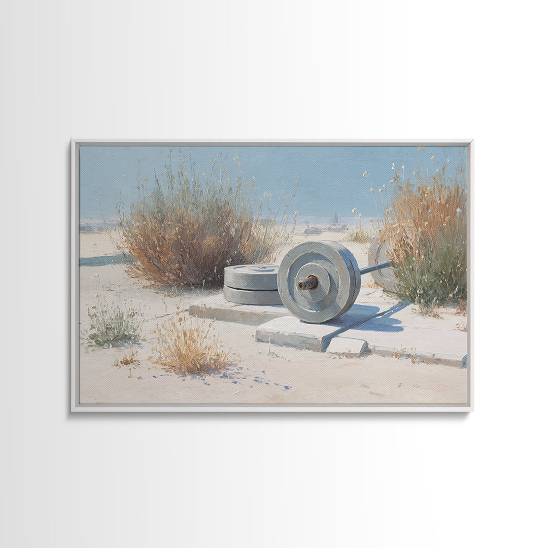 Barbell Plate Study Canvas Print, Fitness Studio Art, Printable Wall Art, Gym Decor, Watercolor Art, Motion, Yoga Wall Art, FSA-3x2-44