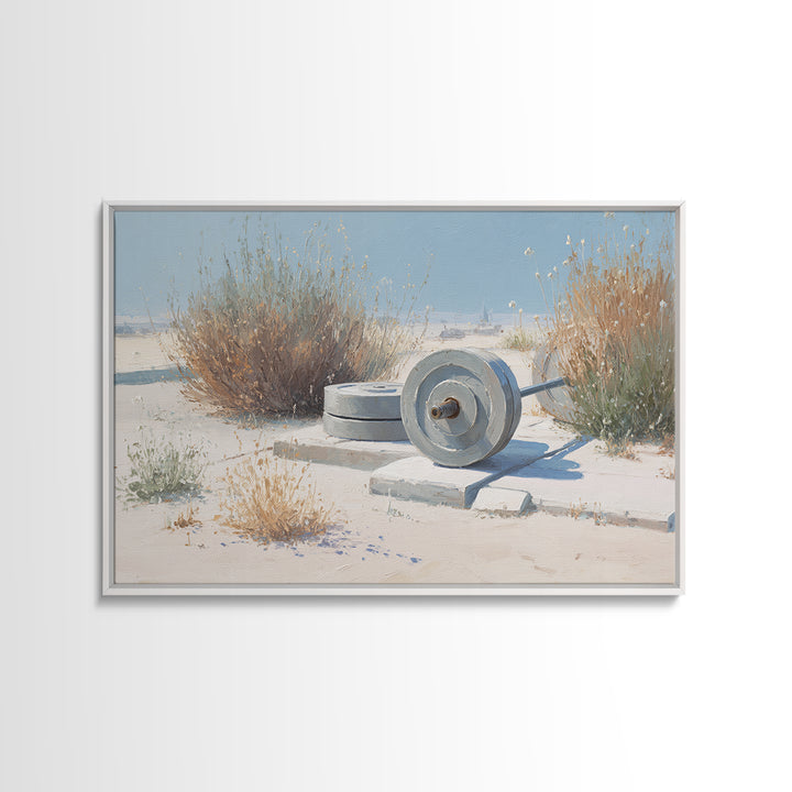 Barbell Plate Study Canvas Print, Fitness Studio Art, Printable Wall Art, Gym Decor, Watercolor Art, Motion, Yoga Wall Art, FSA-3x2-44