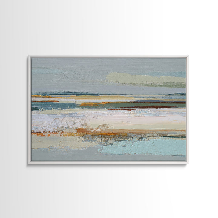 Abstract Heartbeat Line Through Color Fields Framed Canvas Print, Fitness Studio Art, Motivational Poster, Gym Decor, Motion, FSA-3x2-69
