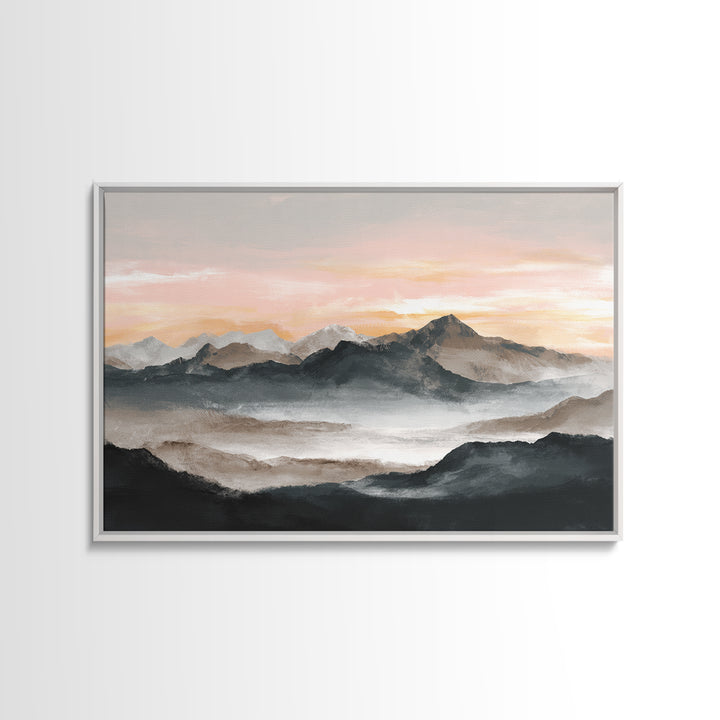 Sunrise over Mountains as Endurance Metaphor Canvas Print, Fitness Studio Art, Digital Art Print, Gym Decor, Fine Art, Motion, FSA-3x2-76