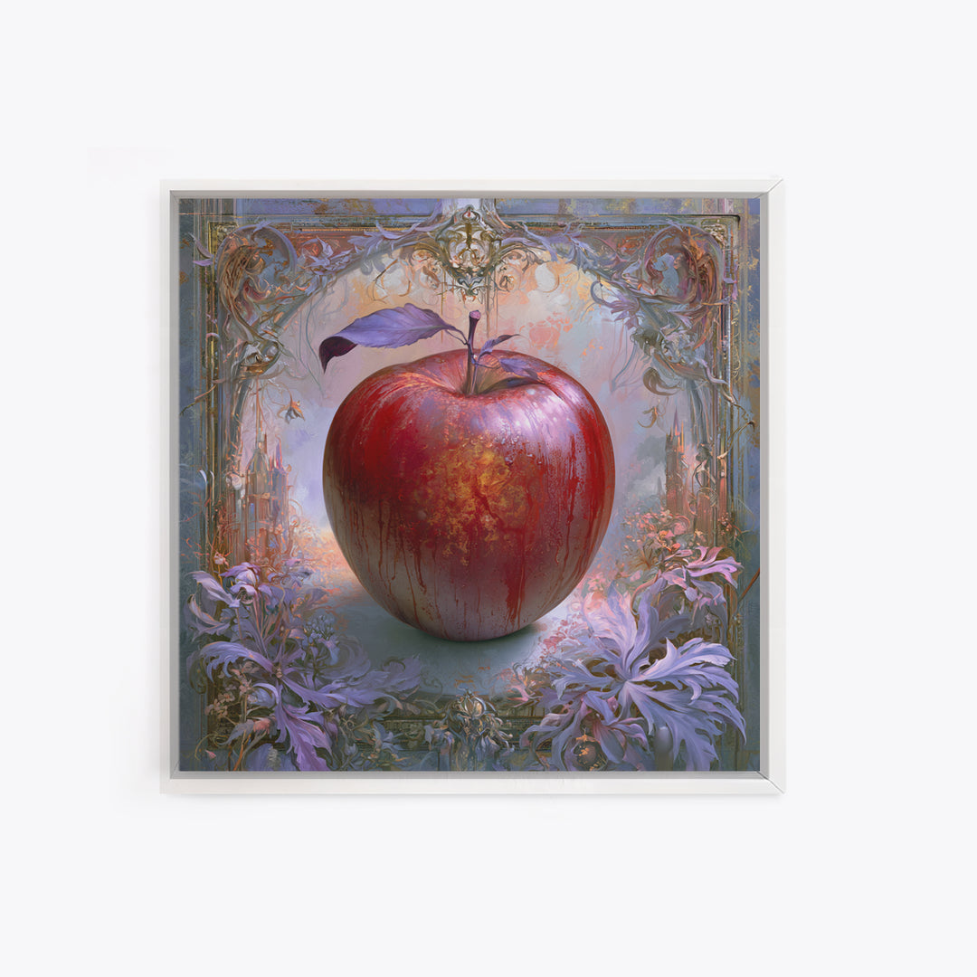 Enchanted Apple with Deep Red Shine Canvas Print, Fairy Tale Art, Art Print, Living Room Decor, Storybook, Nursery Art, FTA-1x1-20