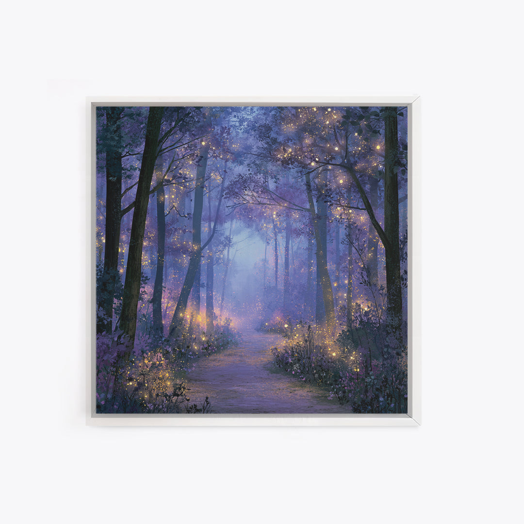 Enchanted Forest Path Glowing Canvas Print, Fairy Tale Art, Room Decor, Living Room Decor, Fine Art, Storybook, Original Art, FTA-1x1-49