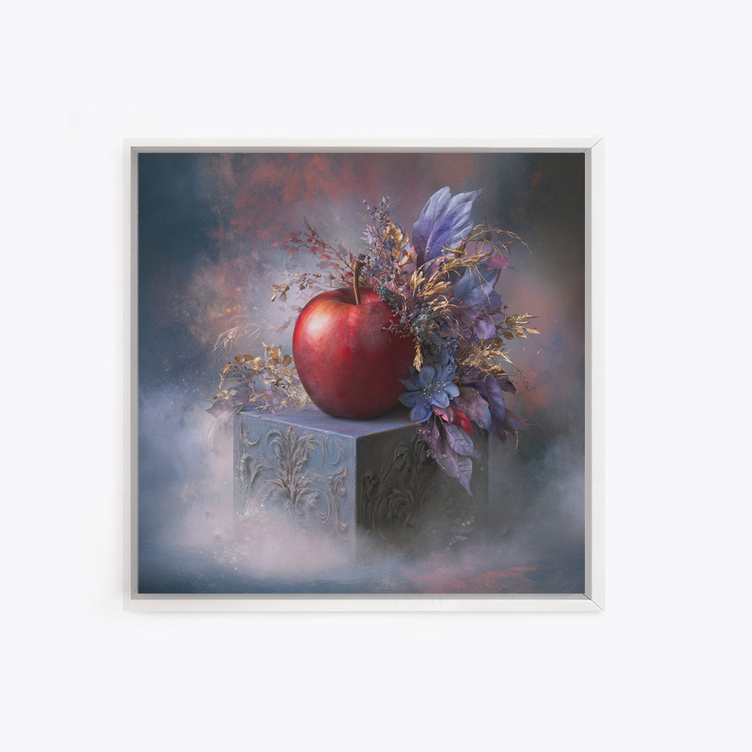 Enchanted Apple with Deep Red Shine Canvas Print, Fairy Tale Art, Fairy Art, Living Room Decor, Fine Art, Storybook, FTA-1x1-92