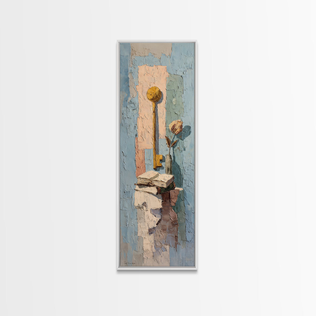 Glass Slipper Still Life Canvas Print, Fairy Tale Art, Neutral Decor, Living Room Decor, Fine Art, Storybook, Home Decor, FTA-1x3-18