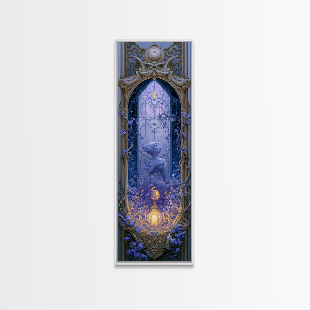 Magic Mirror Framed by Vines and Thorns Canvas Print, Fairy Tale Art, Modern Decor, Living Room Decor, Fine Art, Storybook, FTA-1x3-49