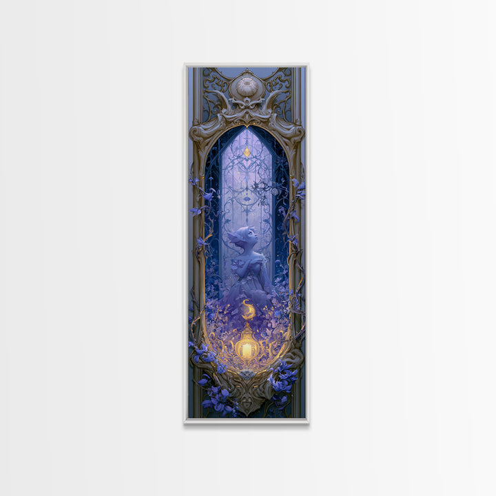 Magic Mirror Framed by Vines and Thorns Canvas Print, Fairy Tale Art, Modern Decor, Living Room Decor, Fine Art, Storybook, FTA-1x3-49