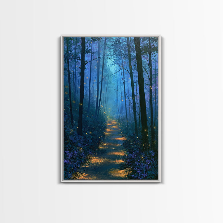 Enchanted Forest Path Glowing Canvas Print, Fairy Tale Art, Princess Wall Art, Living Room Decor, Fine Art, Storybook, FTA-2x3-57