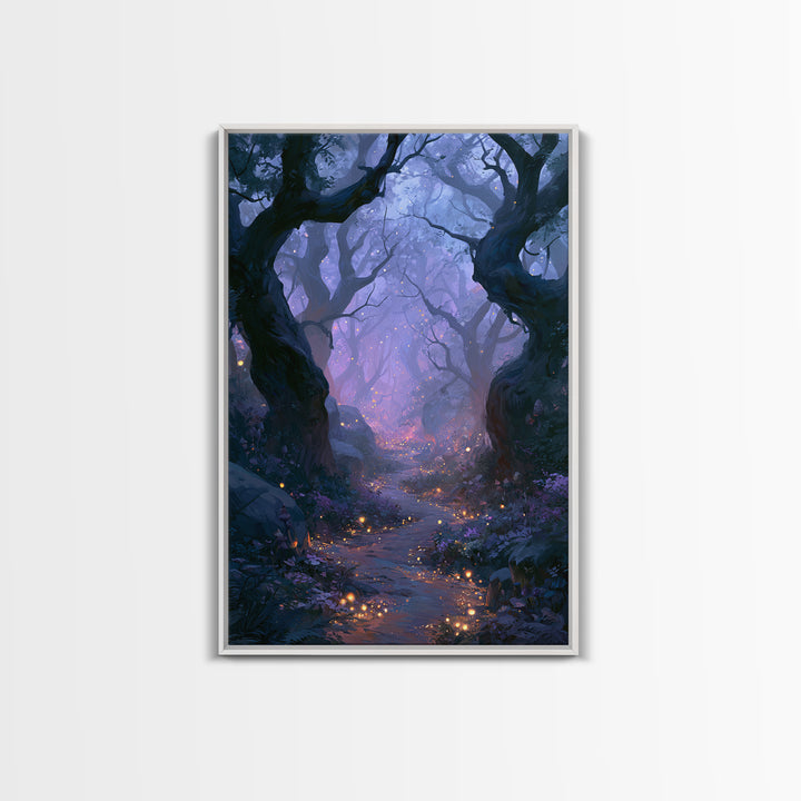 Enchanted Forest Path Glowing Canvas Print, Fairy Tale Art, Princess Wall Art, Living Room Decor, Fine Art, Storybook, FTA-2x3-81