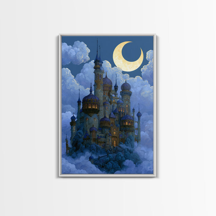 Storybook Castle on a Misty Hill Canvas Print, Fairy Tale Art, Canvas Wall Art, Living Room Decor, Fine Art, Storybook, FTA-2x3-82