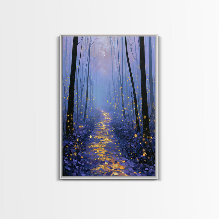 Enchanted Forest Path Glowing Canvas Print, Fairy Tale Art, Art Nouveau, Living Room Decor, Fine Art, Storybook, Dark Art, FTA-2x3-9
