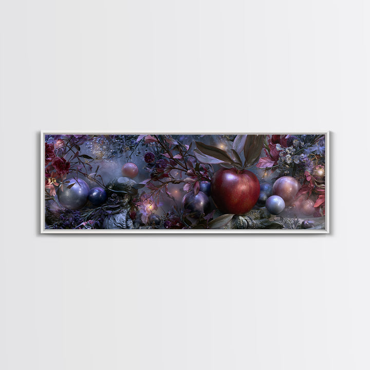Enchanted Apple with Deep Red Shine Canvas Print, Fairy Tale Art, Gallery Decor, Living Room Decor, Fine Art, Storybook, FTA-3x1-36