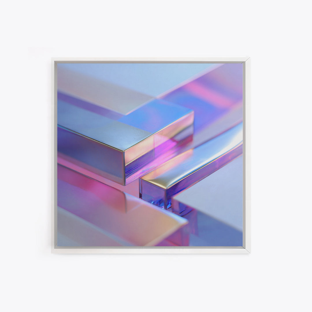 Smooth Titanium Shapes Canvas Print, Futuristic Art, Modern Wall Art, Living Room Decor, Abstract Art, Future, Victorian Decor, FUT-1x1-23