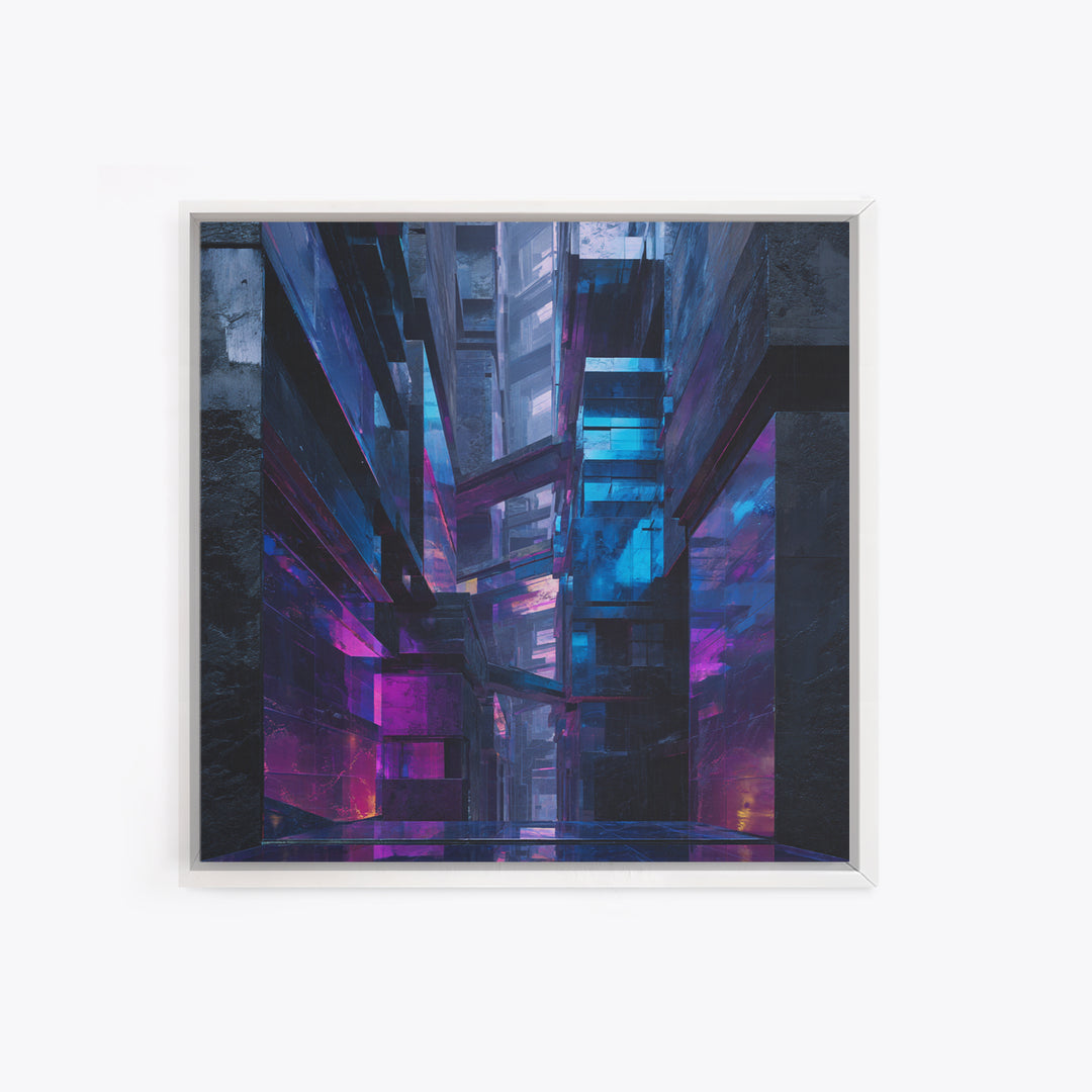 Ai Generated Mask Framed Canvas Print, Futuristic Art, Textured Painting, Living Room Decor, Oil Painting, Future, Abstract Art, FUT-1x1-40